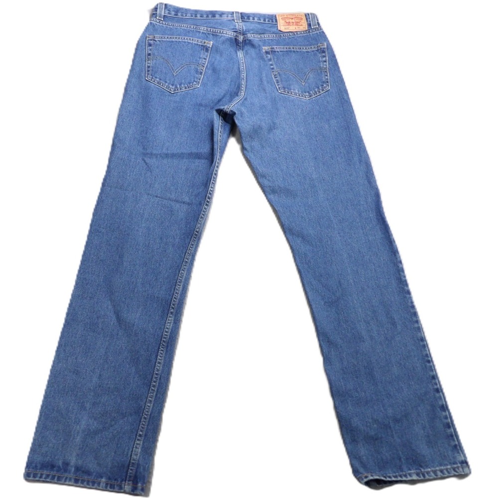 Levi 505 Regular Fit Straight Leg Denim Jeans Men 36x36 Blue Y2K Medium Wash EUC